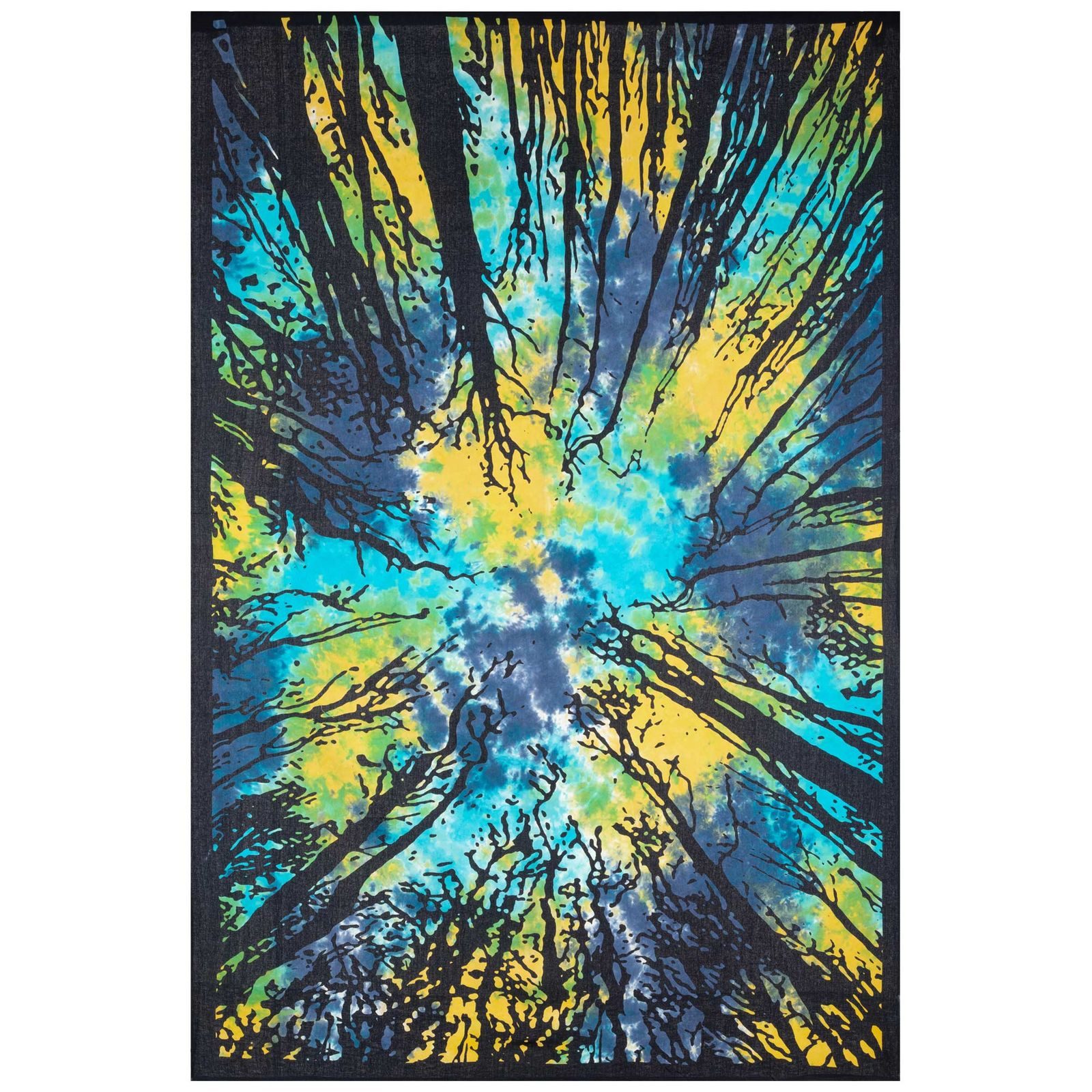KUNST UND MAGIE Wandteppich Tagesdecke Wandbehang Deko Tuch Wald Bäume Zauberwald ca 135 x 200cm