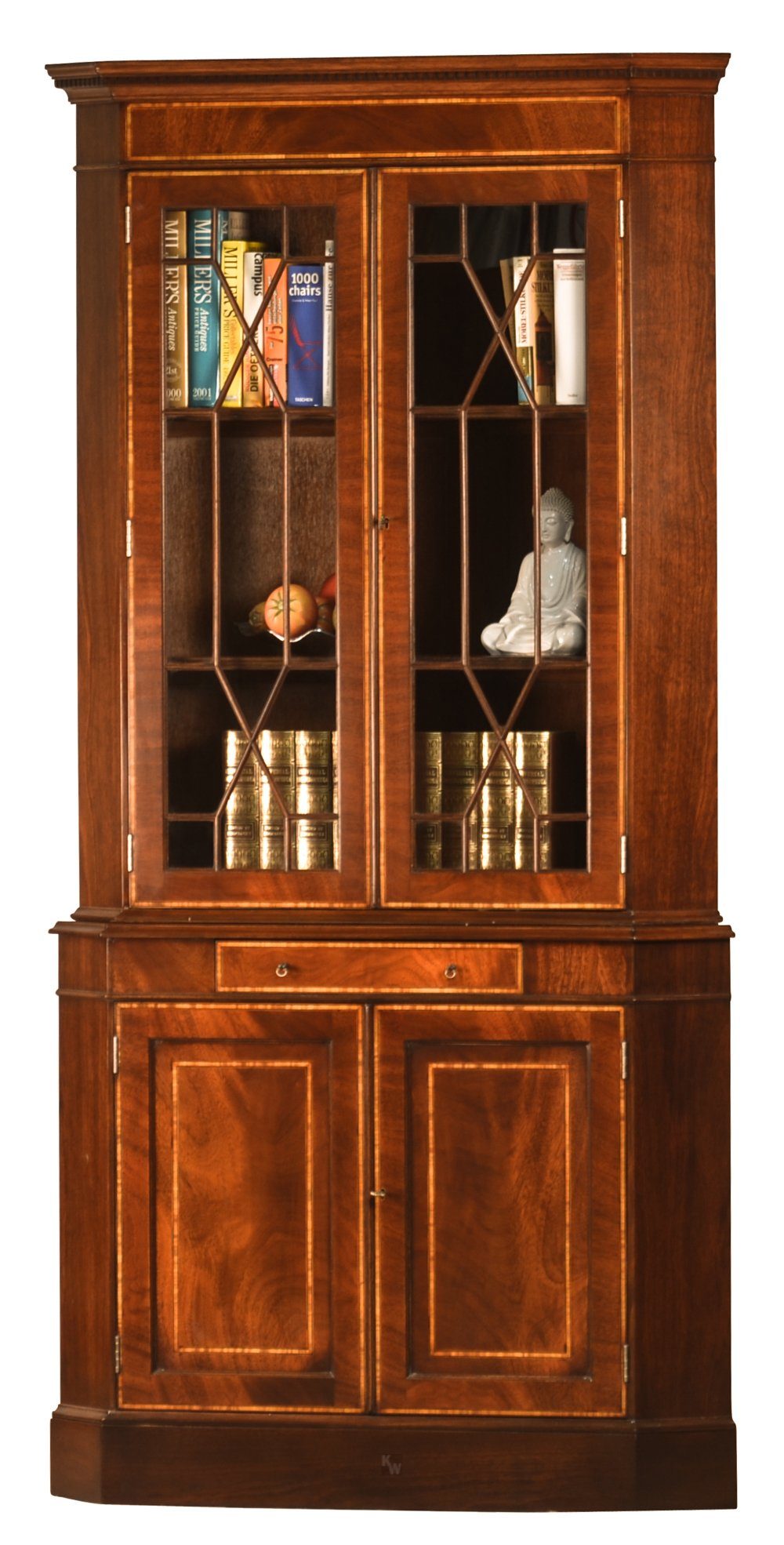 Kai Wiechmann Eckschrank Bücherschrank 2türig Mahagoni
