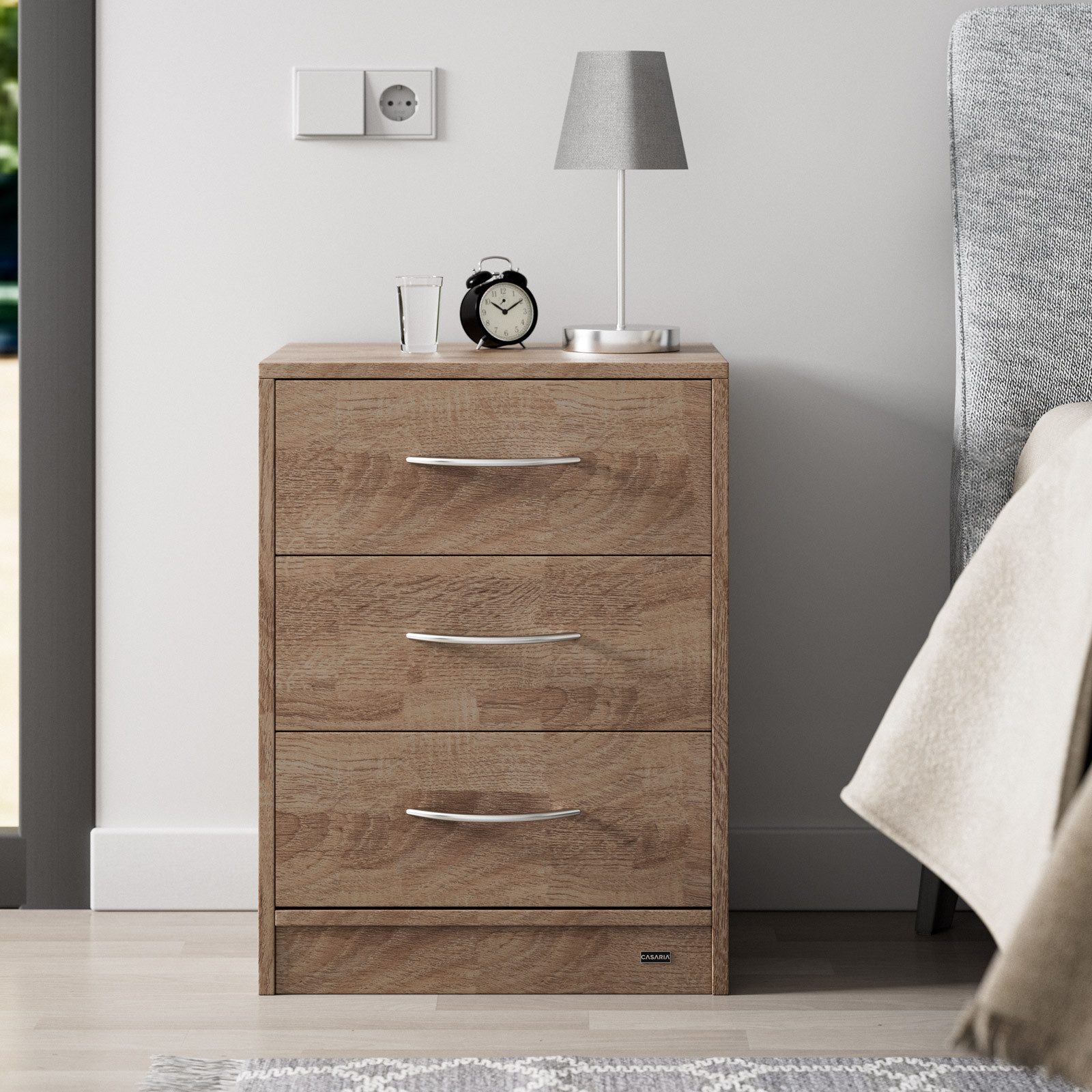 Casaria Nachttisch Eloise (2-St), CASARIA® 2x Nachttisch Eloise Sonoma-Eich günstig online kaufen