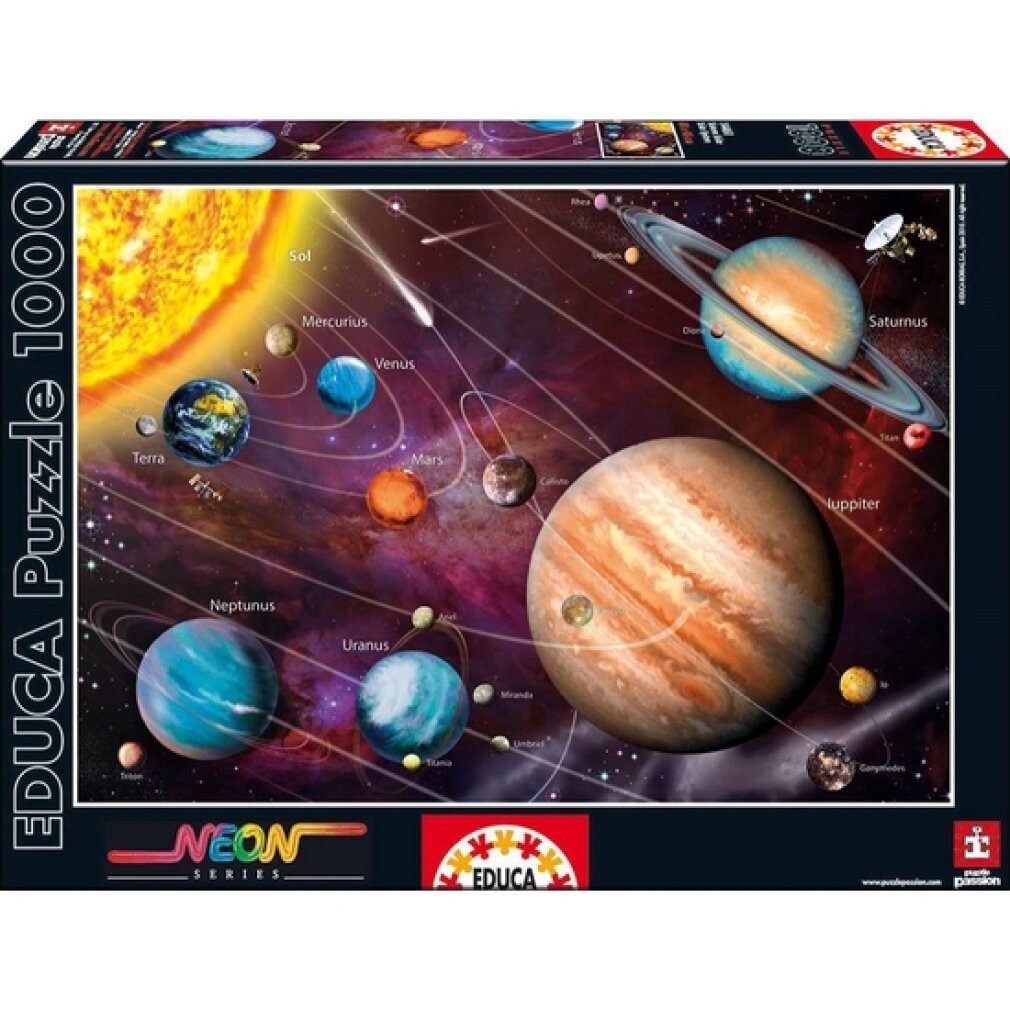 Educa Puzzle Beleuchtungspuzzle Sonnensystem 1000 Teile, Puzzleteile
