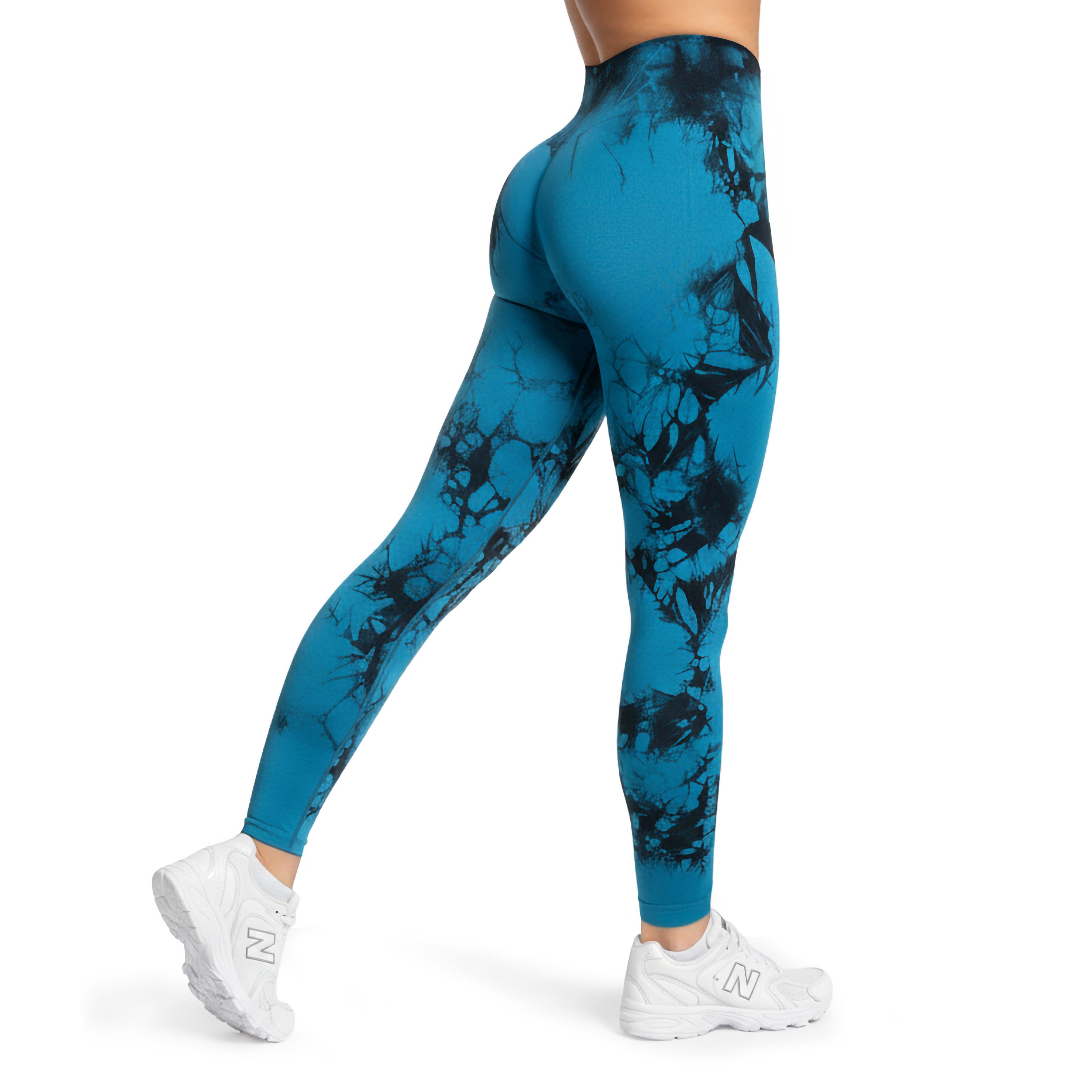 Smilodox Leggings Becci, Seamless High Waist Scrunch Sporthose, Batik-Effekt & Muster Figurformende Kontur, elastisch, Blickdicht, Gym Yoga Training Workout