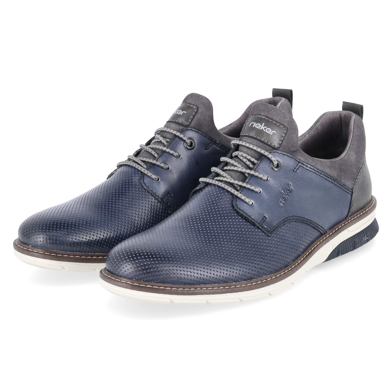 Rieker Rieker 14450-16 Herren Leder & Textil blau Schnürschuh günstig online kaufen