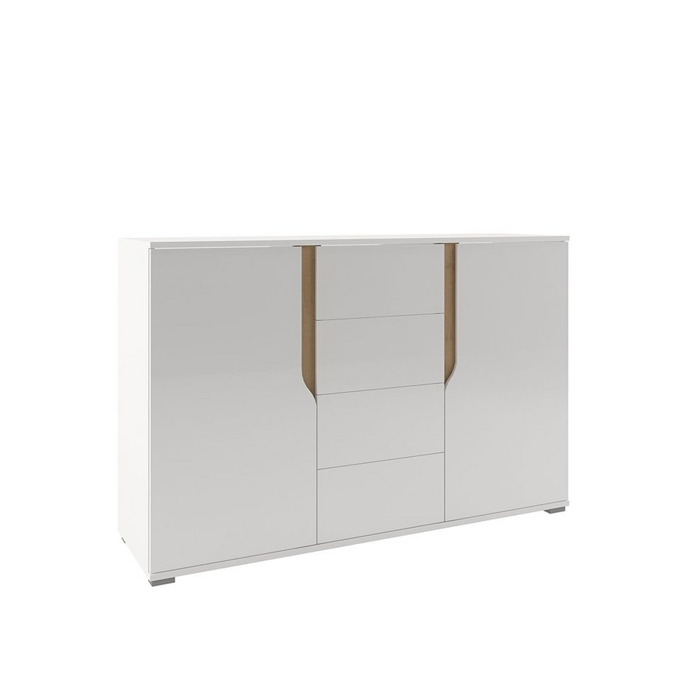 Lomadox Kommode »LEIRIA-132«, Wohnzimmer Esszimmer Sideboard in weiß ...