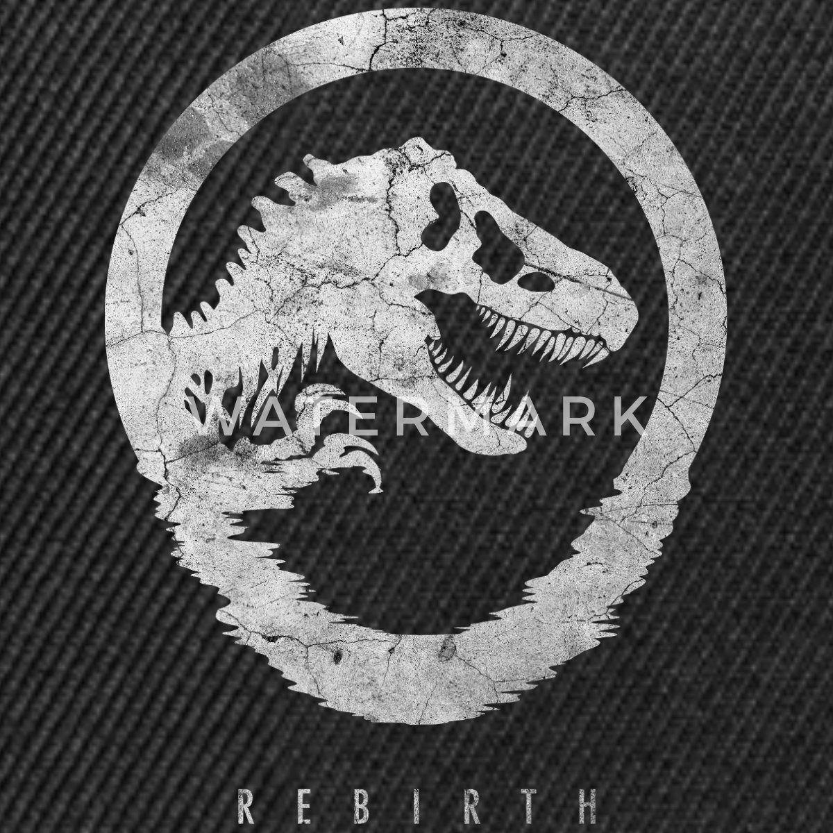 Spreadshirt Snapback Cap Jurassic World Rebirth Logo Mit T-Rex Im Steinlook Snapback Cap (1-St)