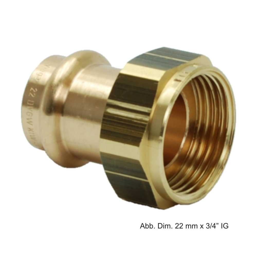 Viega Wasserrohr Viega Sanpress Verschraubung, aus Rotguss, Modell 2263, 28 mm x 1"