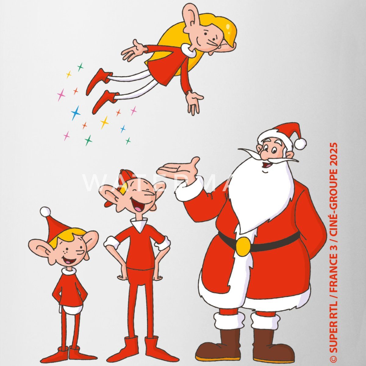 Spreadshirt Tasse Weihnachtsmann & Co. KG Weihnachtsmann Mit Elfen Tasse, Keramik – Bild 2 von 5