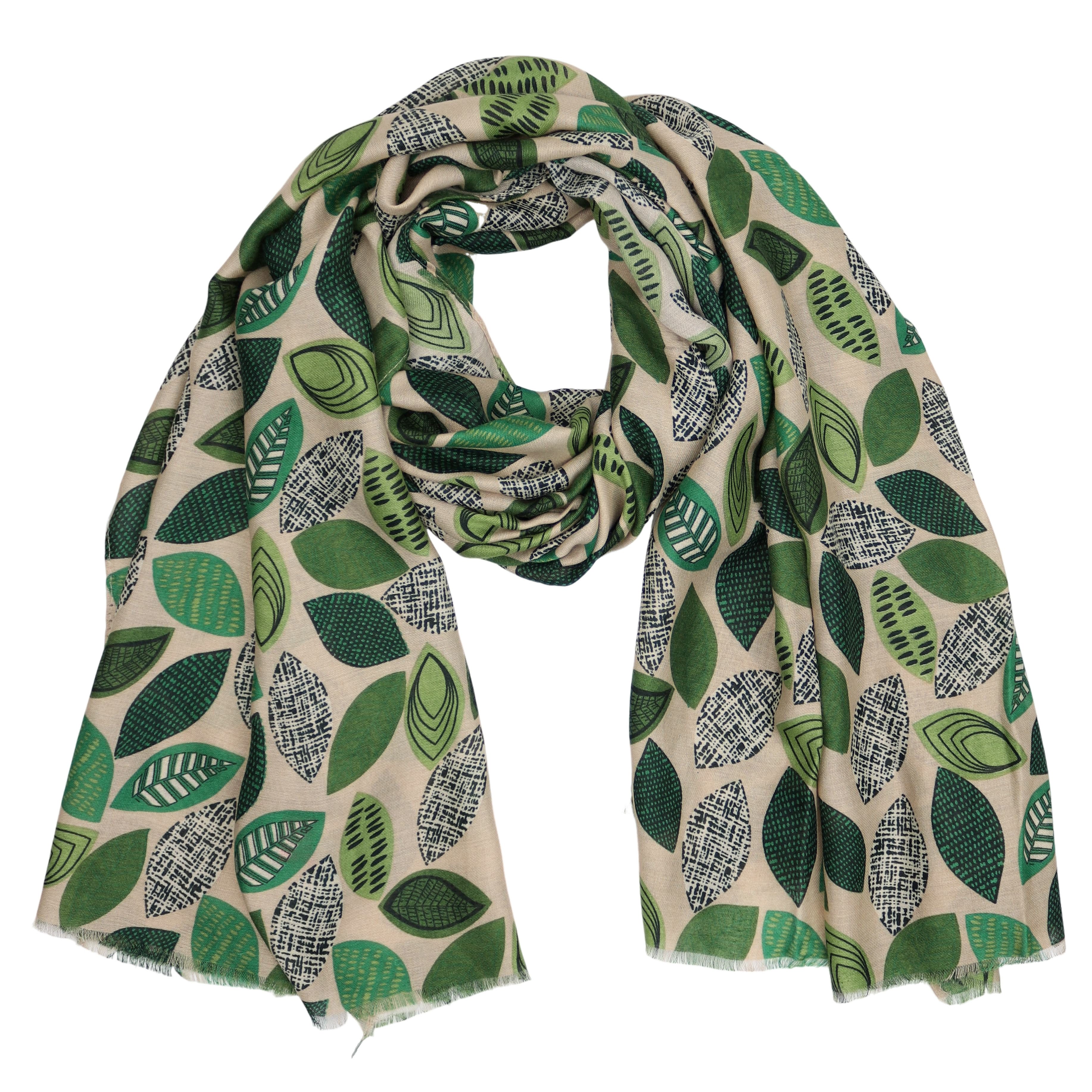 MIRROSI Modeschal Weich XXL ca.90x180cm Schal Bunt Blatt Muster, (Neue Kollektion Herbst/Winter 2025; ca. 165 Gramm), Damen Halstuch ideal für Herbst und Winter oder Ganzesjahr