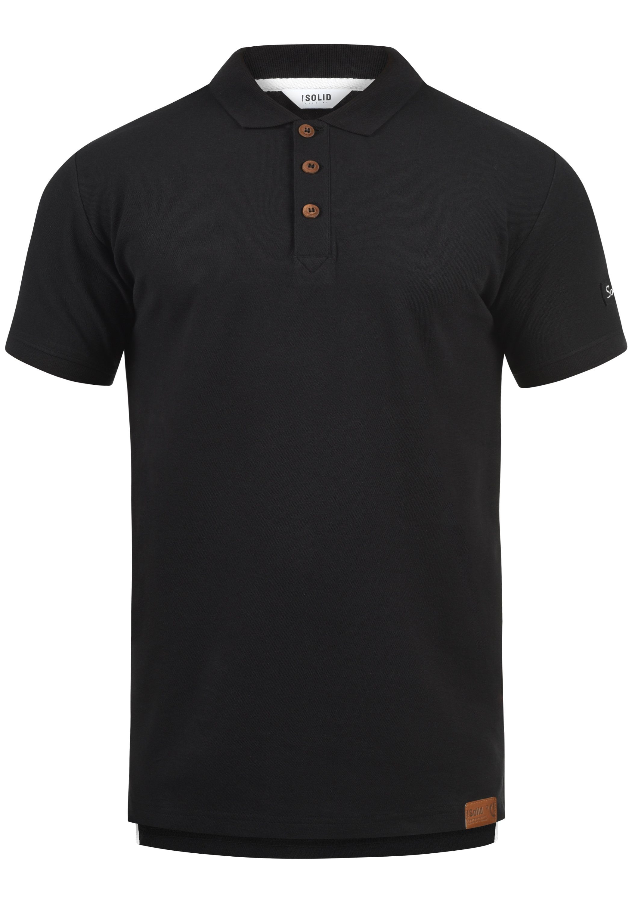 !Solid Poloshirt Black mit Rückenpartie verlängerter (9000) Polo SDTripPolo