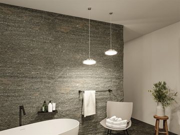 Paulmann LED Pendelleuchte Selection Bathroom Luena IP44 11,5W 3000K Chrom 230V Glas/Metall, LED fest integriert, Warmweiß