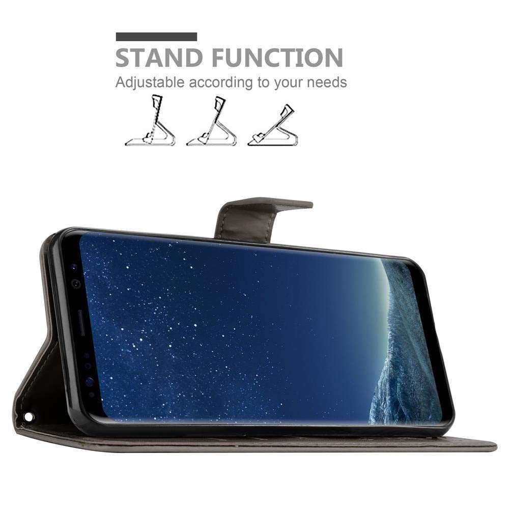 Cadorabo Handyhülle für Samsung Galaxy S8 PLUS Hülle Samsung Galaxy S8 PLUS, Hülle Schutzhülle Blumen Flower mit Standfunktion Kartenfach Magnet
