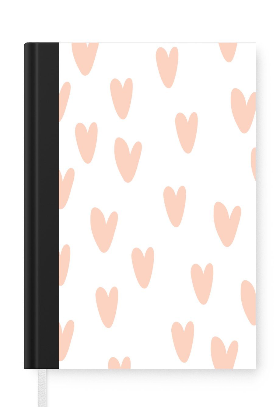 MuchoWow Notizbuch Illustration - Herz - Handgemacht - Herzen - Kind - Mädchen, Notebook, Notizblock a5, Tagebuch, Journal Liniert