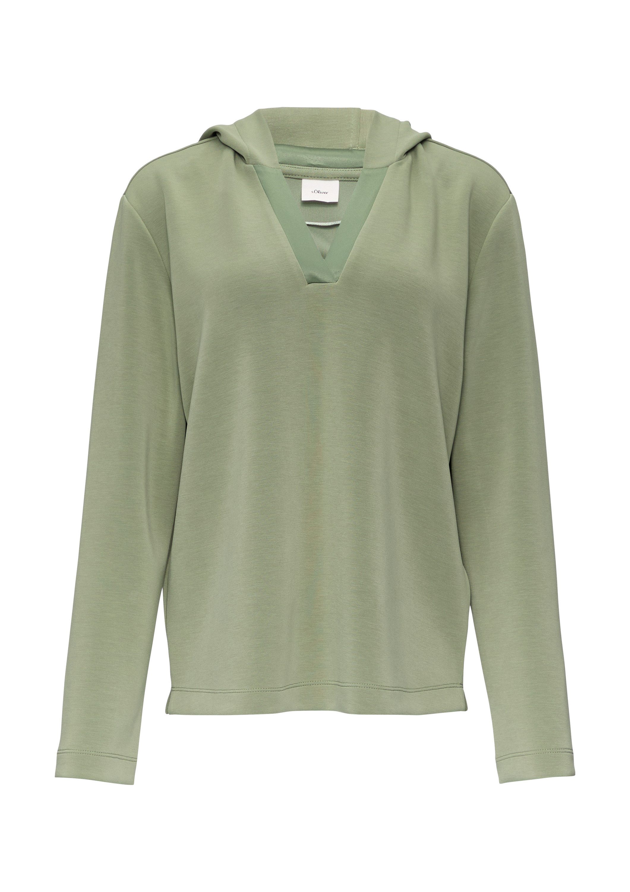 s.Oliver Sweatshirt Sweatshirt Kapuzenshirt mit Satin-Details