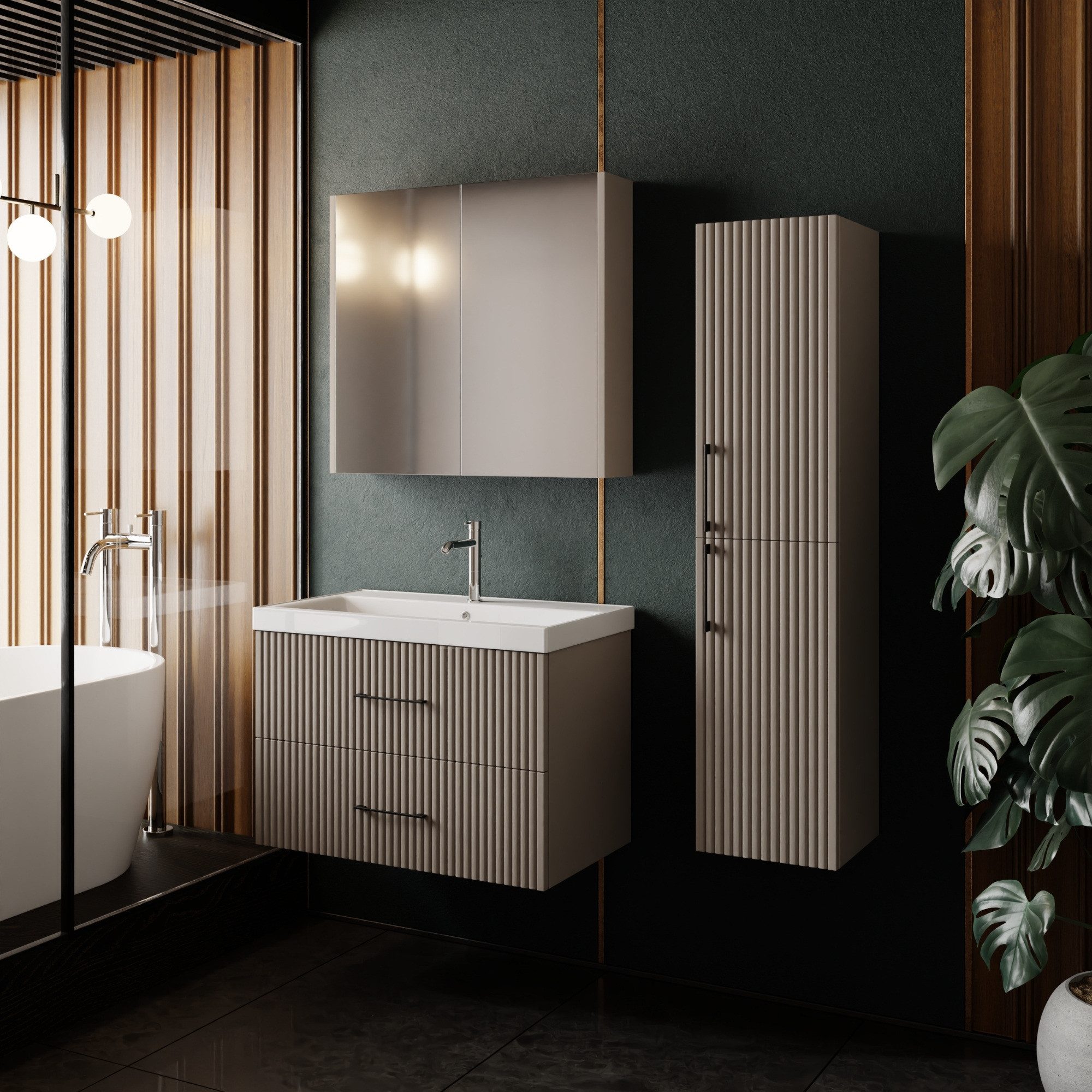 Karen Badmöbel-Set Badmöbel Set Liana, (Komplett-Set, Standartmäßig 3-Teili günstig online kaufen