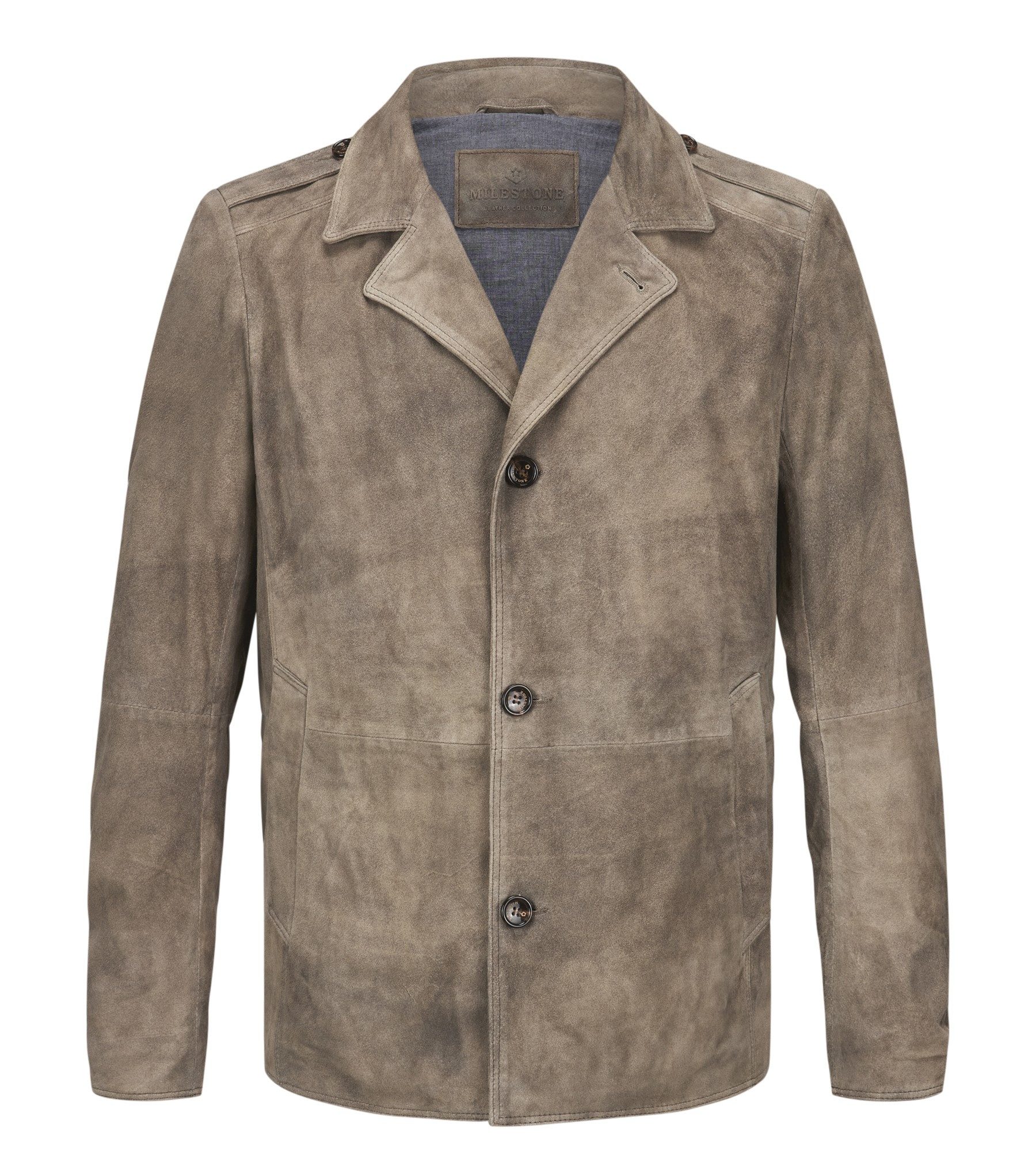 Milestone Lederjacke MSAdrian Edles Ziegenvelours im klassischen Military Stil