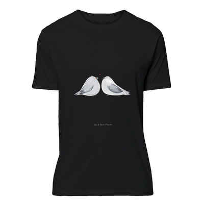 Mr. & Mrs. Panda T-Shirt Turteltauben Liebe - Schwarz - Geschenk, Paar, Verlobung, glücklich, (1-tlg)