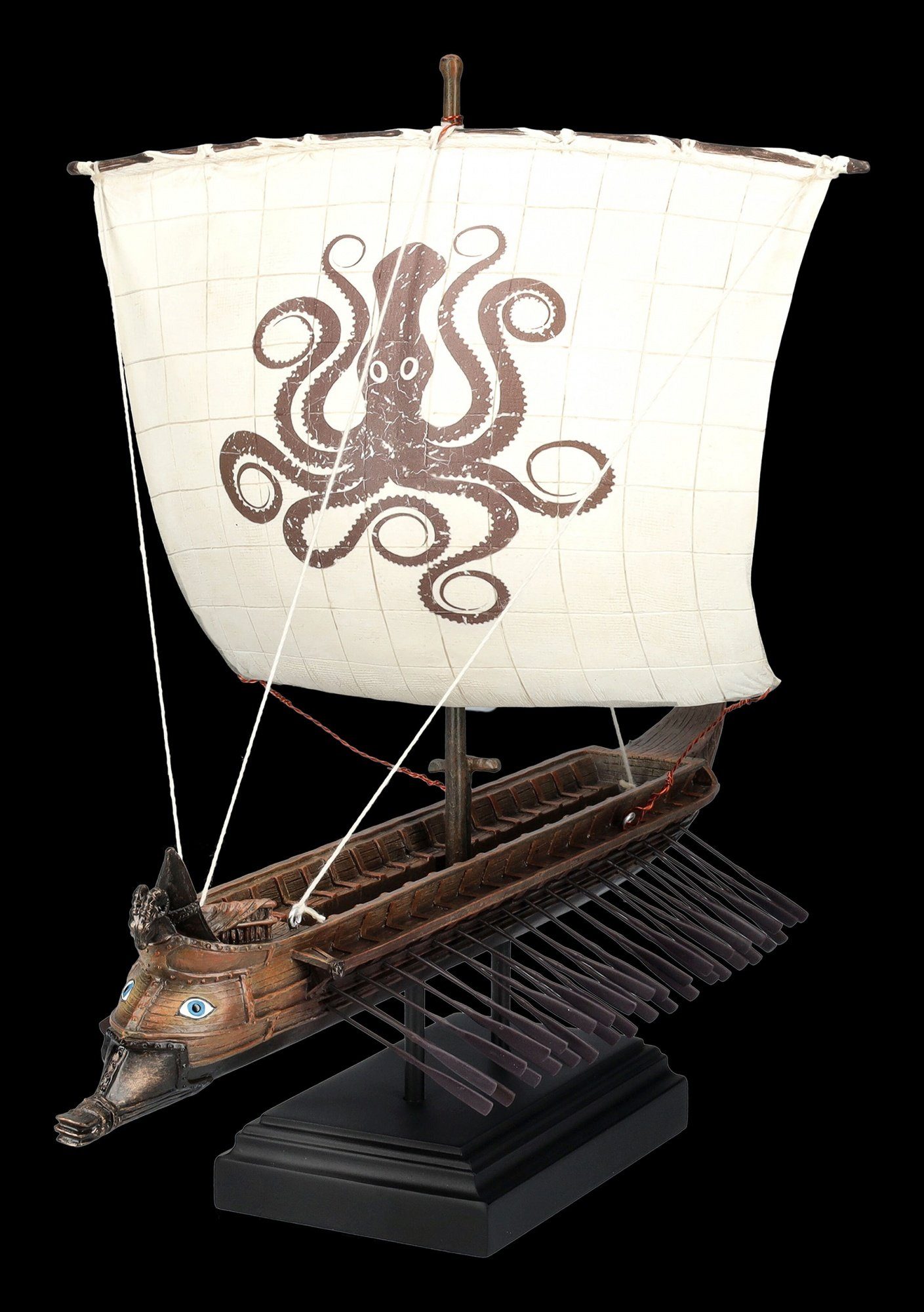 Shop Trireme Schiff Mythologie GmbH - Dekoobjekt mit Veronese Segel Kraken Griechische Dekoration - Figuren