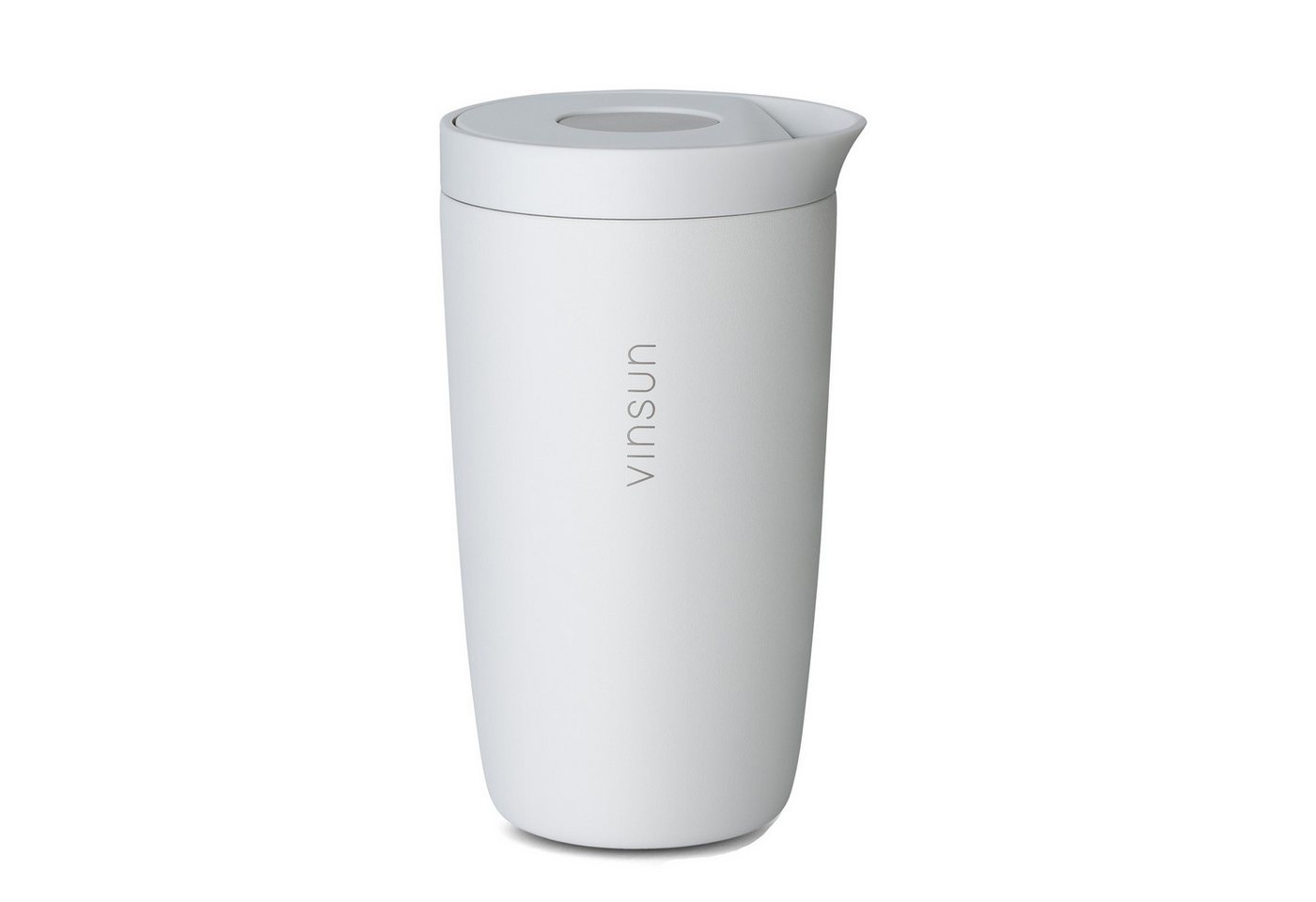 Vinsun Thermobecher Edelstahl Isolierbecher 350ml - Kaffeebecher to Go auslaufsicher, 2-tlg., Edelstahl, Doppelwandig, BPA frei, bruchfest, Einhandbedienung per Knopfdruck