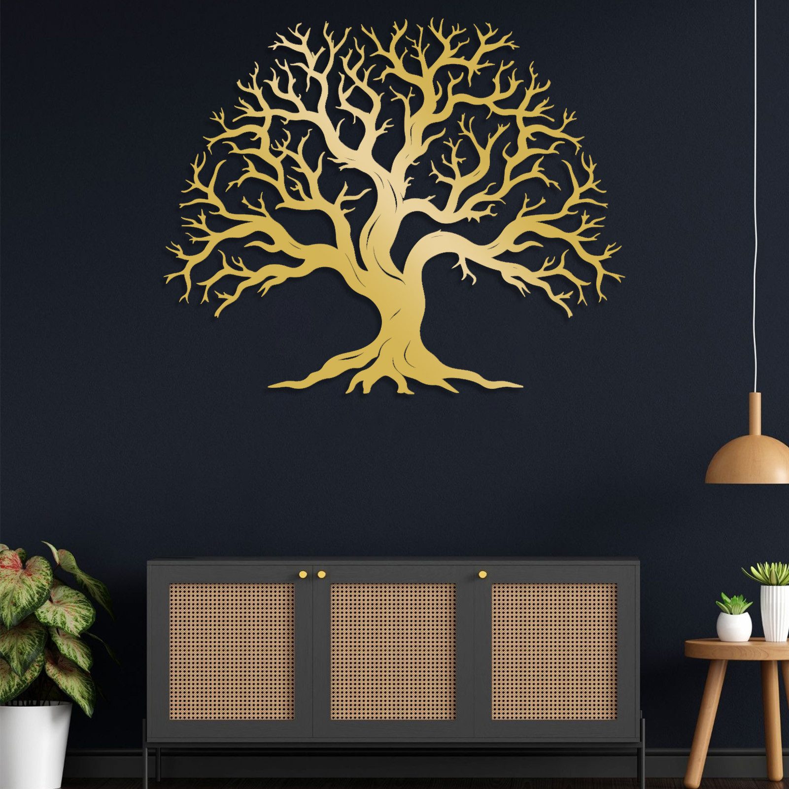 Jumpeak Wanddekoobjekt Großer Baum Metall Wanddekoration, günstig online kaufen