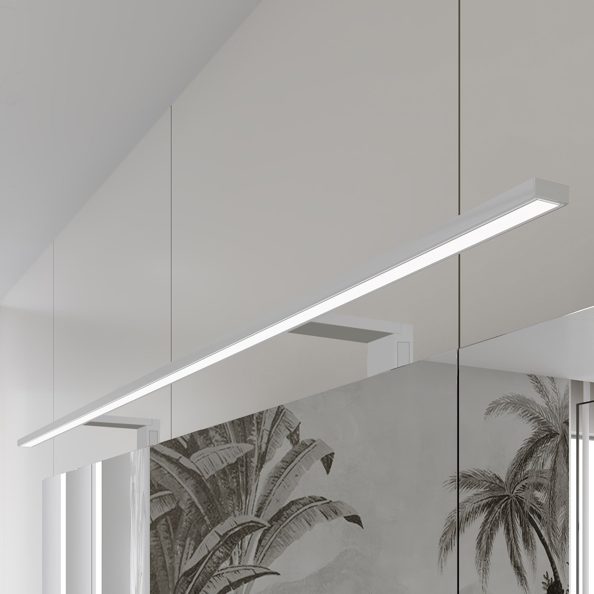 kalb LED Spiegelleuchte 120cm Spiegelleuchte Spectraline LED IP44 Badleuchte 18W 230V, Silbergrau, warmweiß