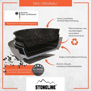 STONELINE Bratpfanne, Aluminium (Set, 1-tlg., 1 Pfanne, 1 abnehmbarer Stielgriff), mit echten Steinpartikeln, induktionsgeeignet, Designed in Germany