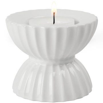 Lyngby Porcelæn Kerzenhalter Porcelain Teelichthalter Tura Weiß (8cm)