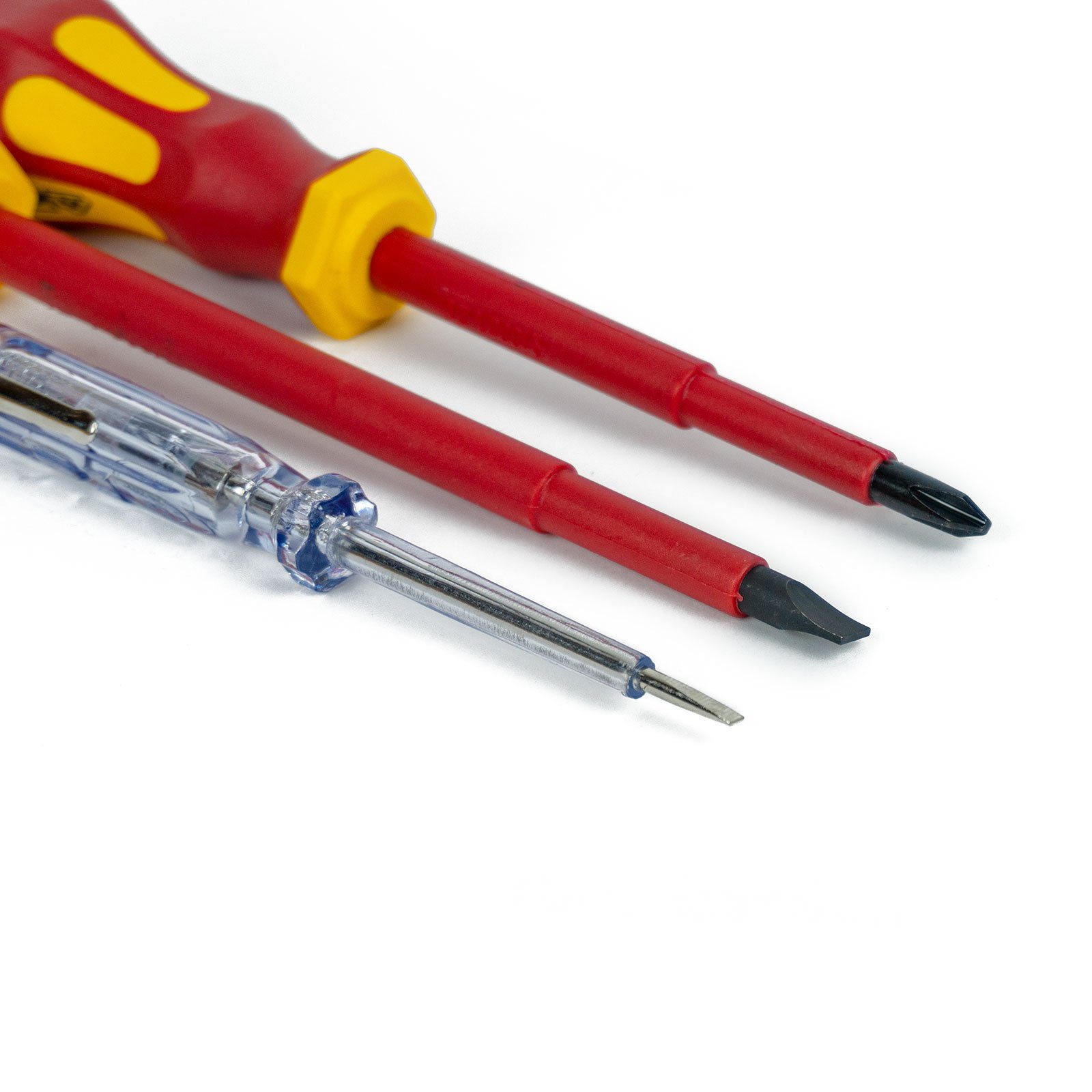 Weber GmbH Schraubendreher VDE Satz 9-teilig, (Set, 9 St), magnetische Klingenspitzen, Spannungsprüfer enthalten