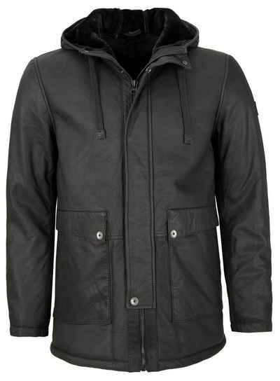 Redpoint Lederjacke Pernod/M Echtleder Herren Lederjacke Lammnubuk schwarz