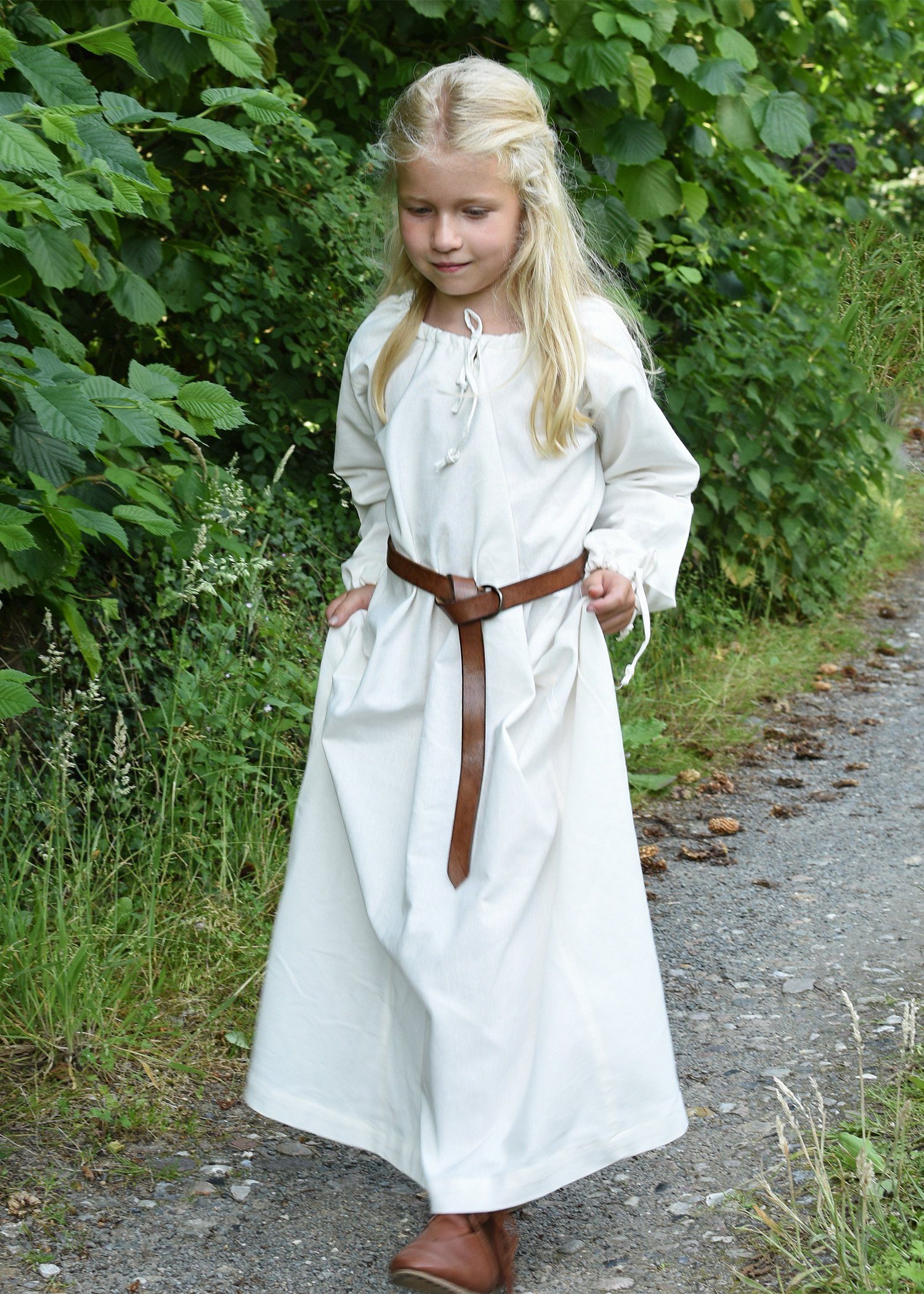 Battle Merchant Ritter-Kostüm Kinder Mittelalterkleid, Unterkleid Ana, natur
