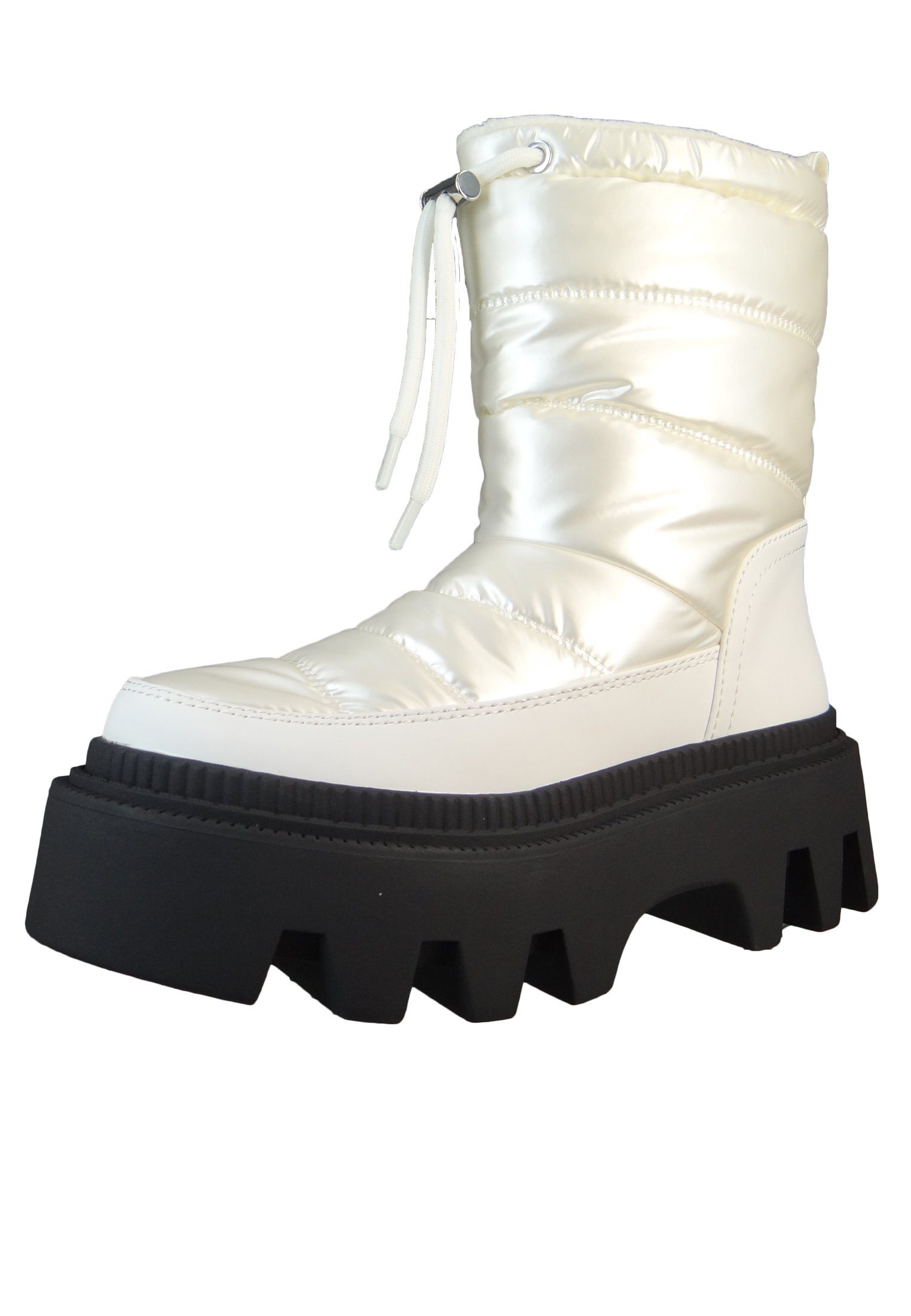 Buffalo 1622360 Flora Puffer Vegan White Stiefel