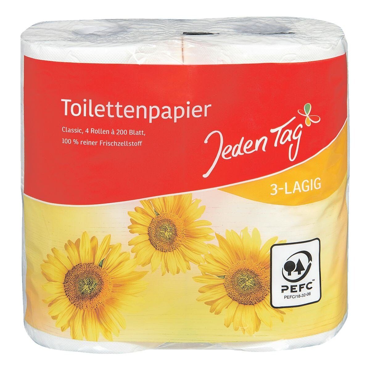 Jeden Tag Toilettenpapier »Classic« (4-St), 3-lagig, weiß, 200 Blatt/Rolle  online kaufen | OTTO