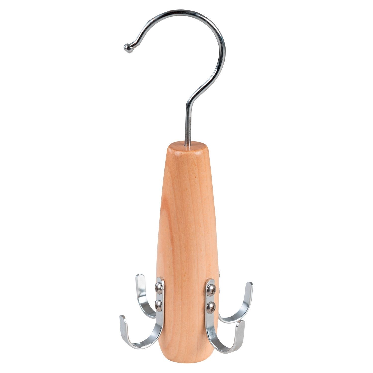 Home4You Gürtelhalter ROLFO, Ø 8 cm, H 19 cm, 4 verchromte Haken, mit Aufhängung