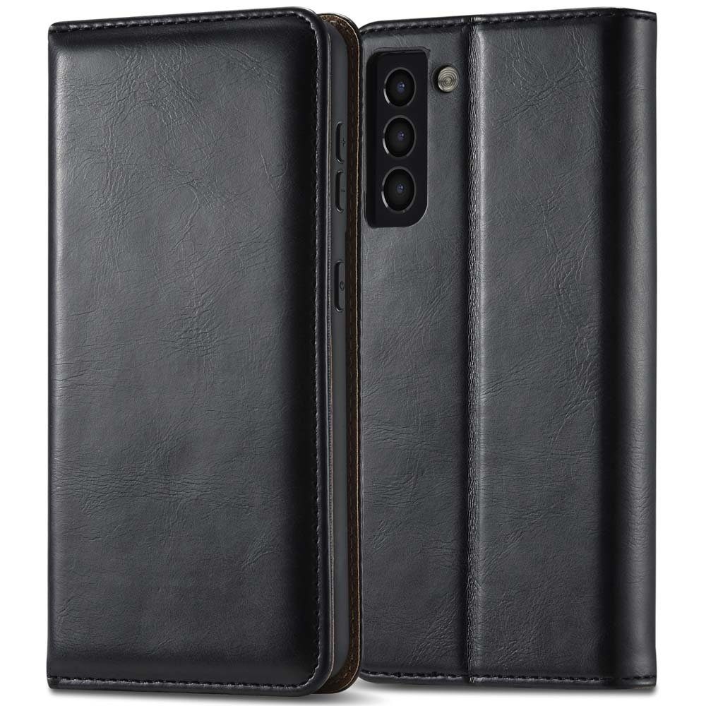 FITSU Handyhülle Handytasche für Samsung Galaxy S21 FE Hülle Schwarz 6,4 Zoll, Flipcase für Samsung S21 FE Handyhülle, Handytasche mit Kartenfach