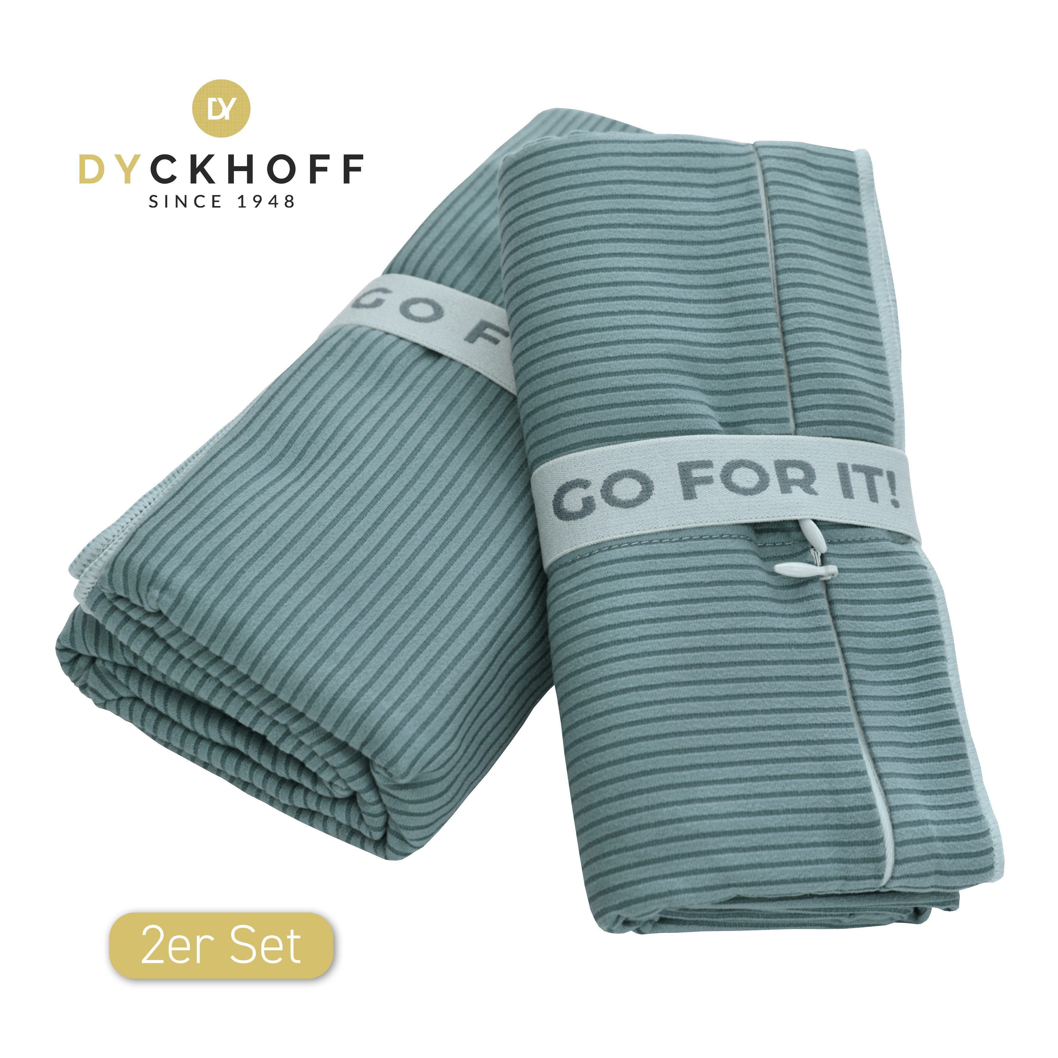 Dyckhoff Handtuch Mikrofaser Sporttuch Struktur, Microfaser (2-St), Mit Überstülpkapuze, Schnelltrocknend, Leicht, Reißverschlusstasche