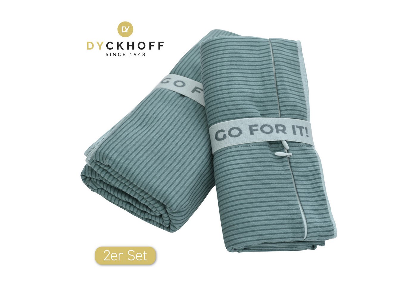Dyckhoff Handtuch Mikrofaser Sporttuch Struktur, Microfaser (2-St), Mit Überstülpkapuze, Schnelltrocknend, Leicht, Reißverschlusstasche