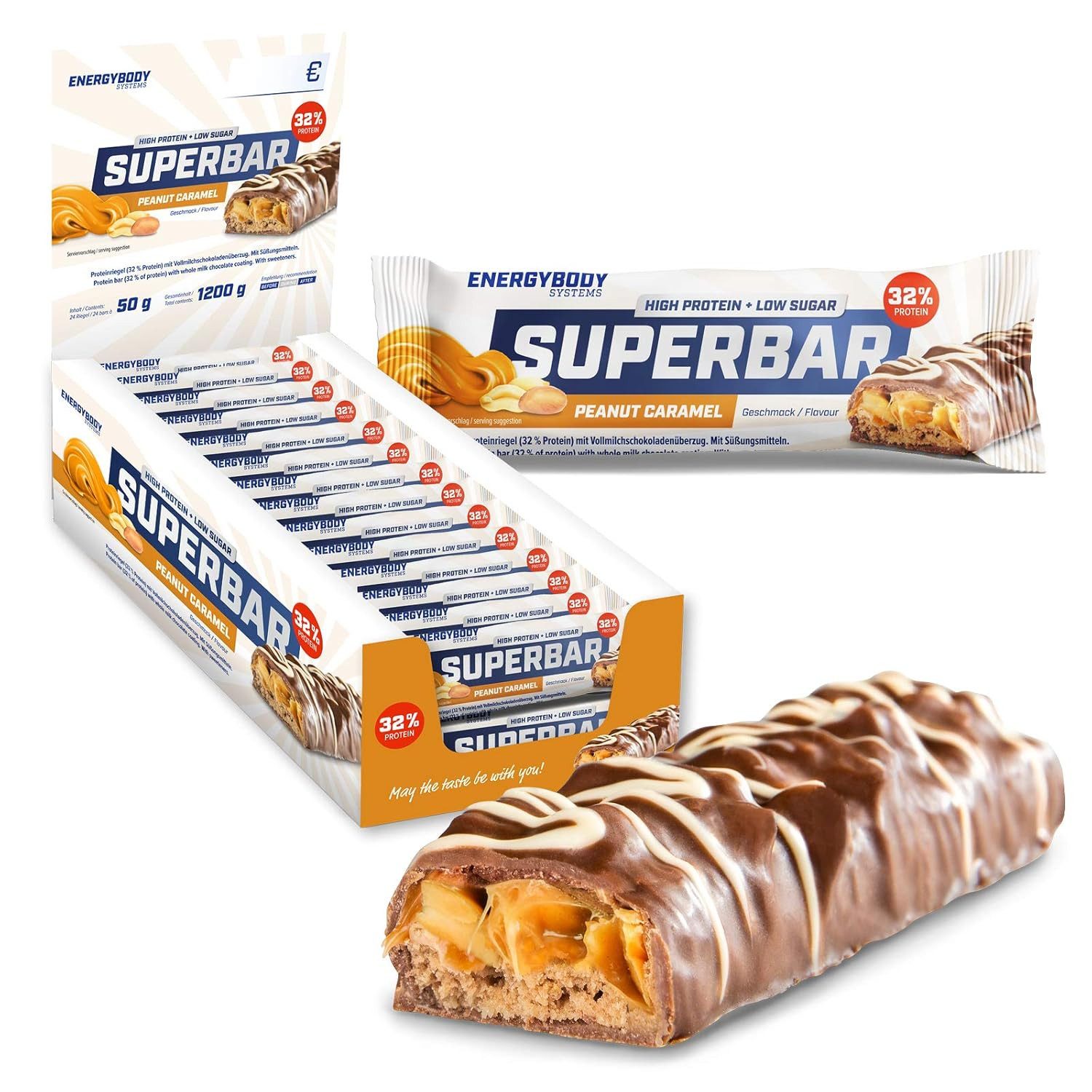 Energybody Systems Superbar Proteinriegel Eiweiß Riegel, 24 er, zuckerarm