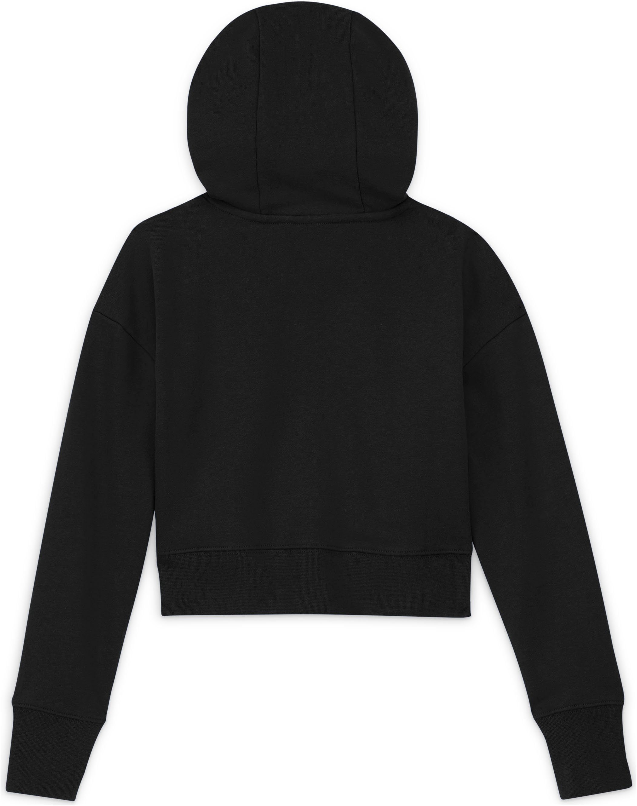 Nike Sportswear Kapuzensweatshirt Club Big Hoodie Cropped Kids' (Girls) schwarz Terry French