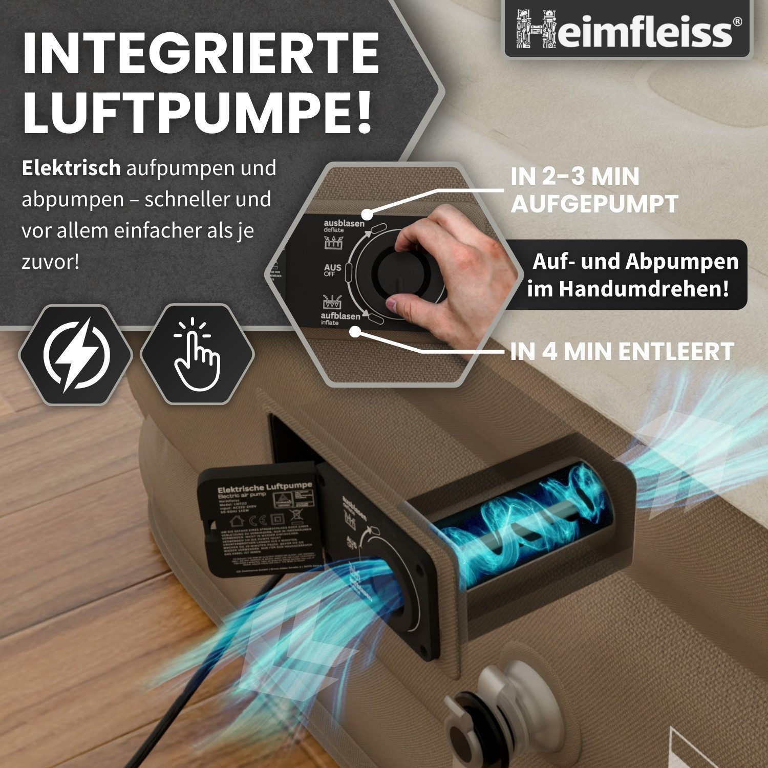 Heimfleiss® Luftmatratze Luftmatratze Selbstaufblasend – Komfort günstig online kaufen