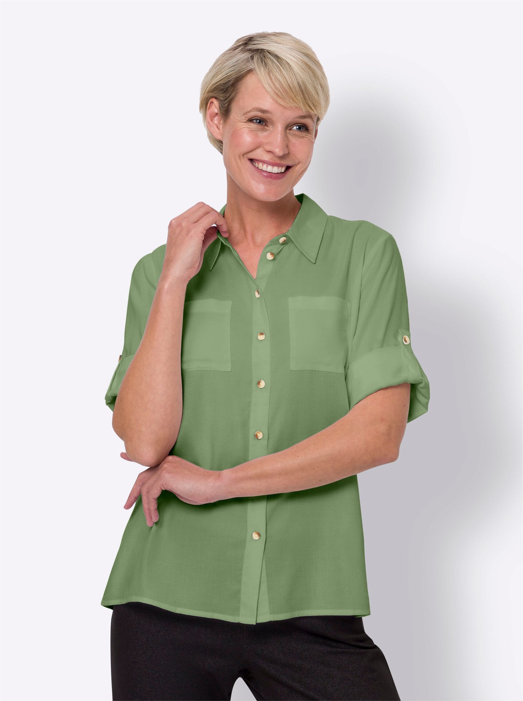 Sieh an! Klassische Bluse Hemdbluse günstig online kaufen