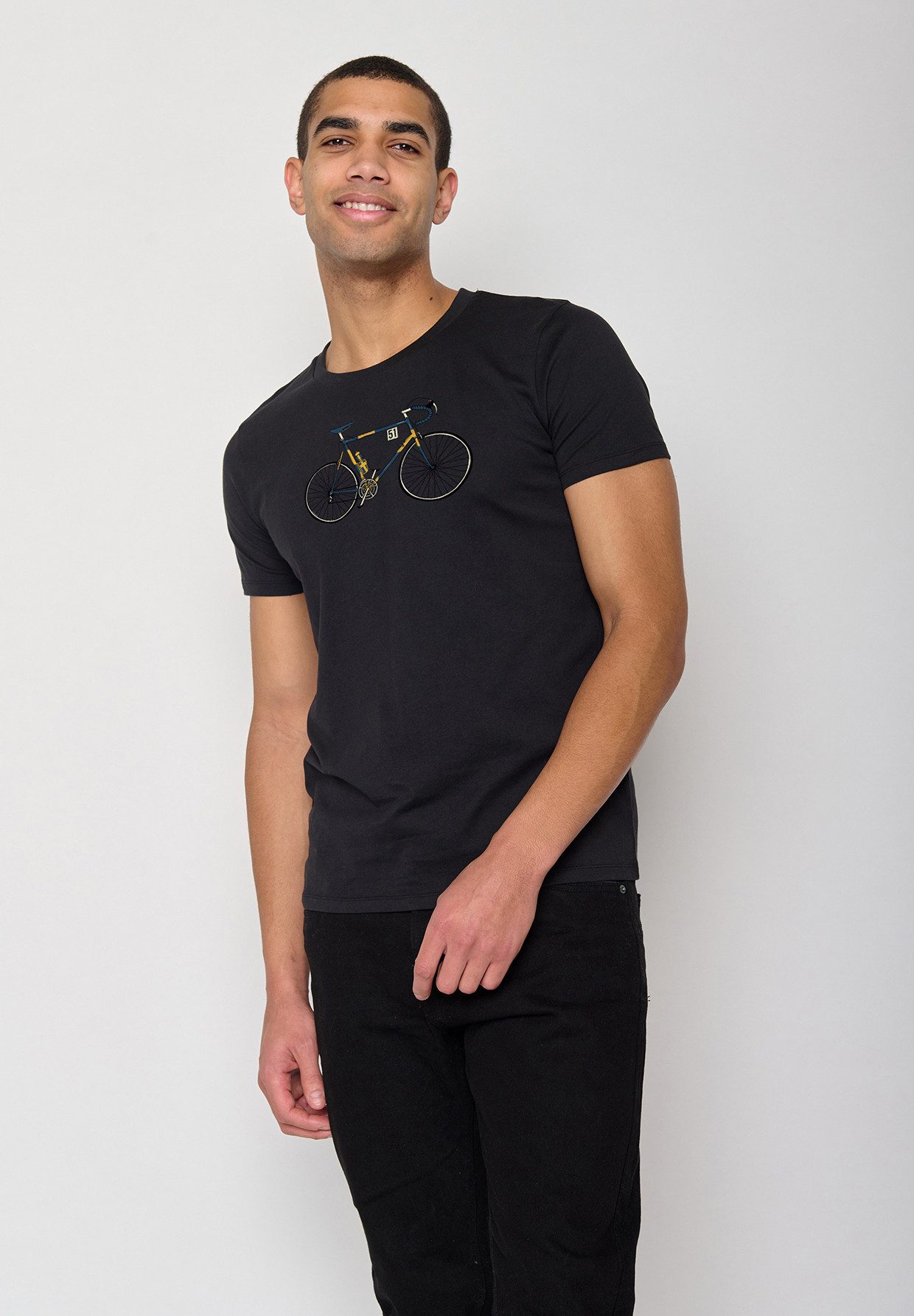 GreenBomb T-Shirt Guide Bike Knut Motiv Fahrrad (1-tlg., 1) Rundhalsausschnitt, Bio-Baumwolle, GOTS Zertifiziert