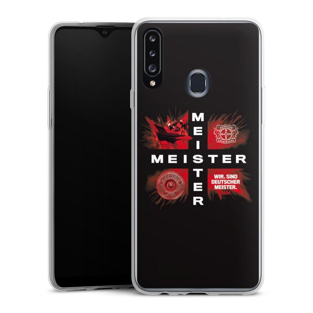 DeinDesign Handyhülle Bayer 04 Leverkusen Meister Offizielles Lizenzprodukt, Samsung Galaxy A20s Slim Case Silikon Hülle Ultra Dünn Schutzhülle