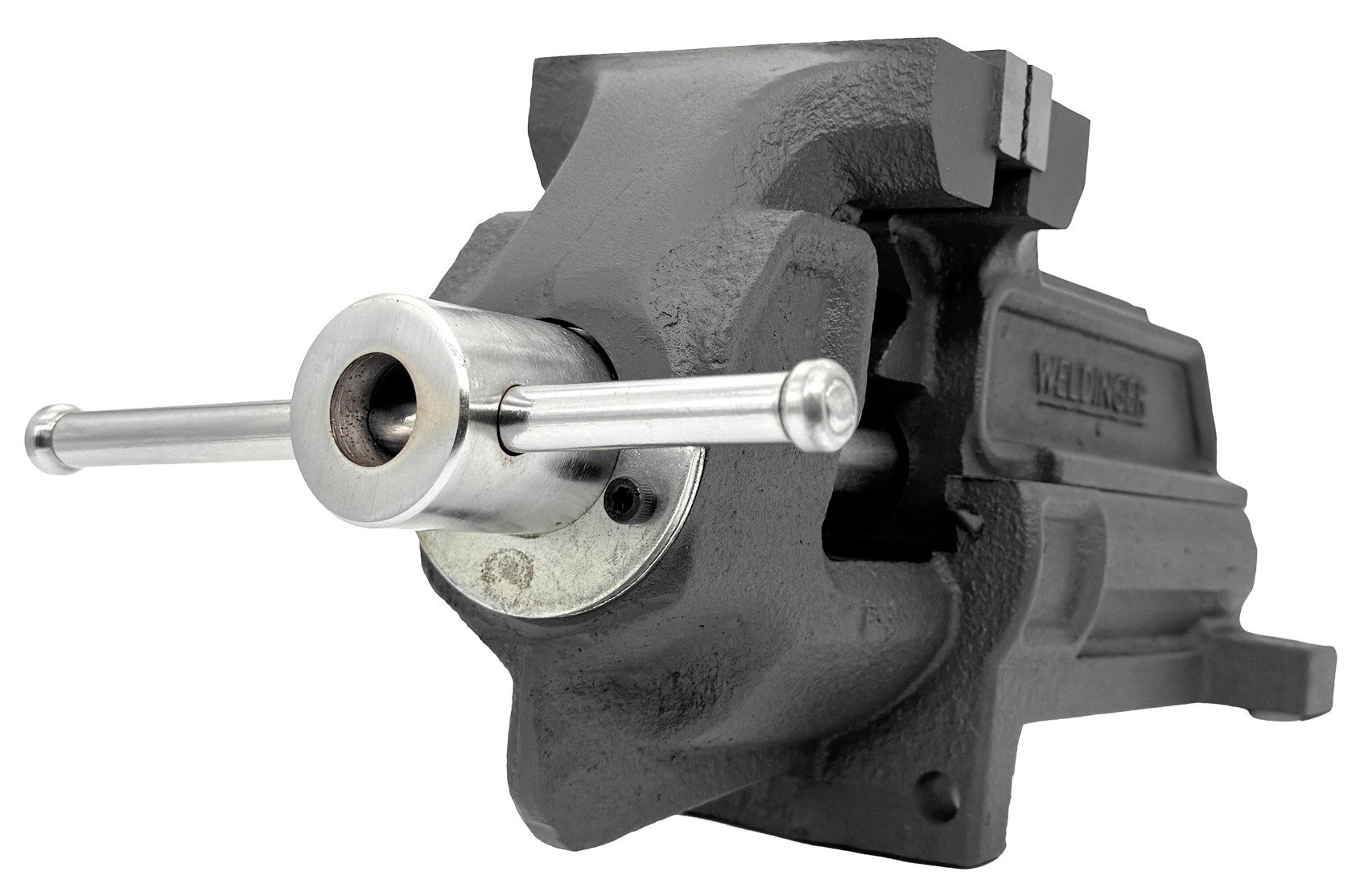 WELDINGER Schraubstock Schraubstock pro 100 mm leichtgängig feste Basis Rohrspannbacken, 1-St., extrem belastbar, Backen abnehmbar, Rohrspannbacken – Bild 5 von 5
