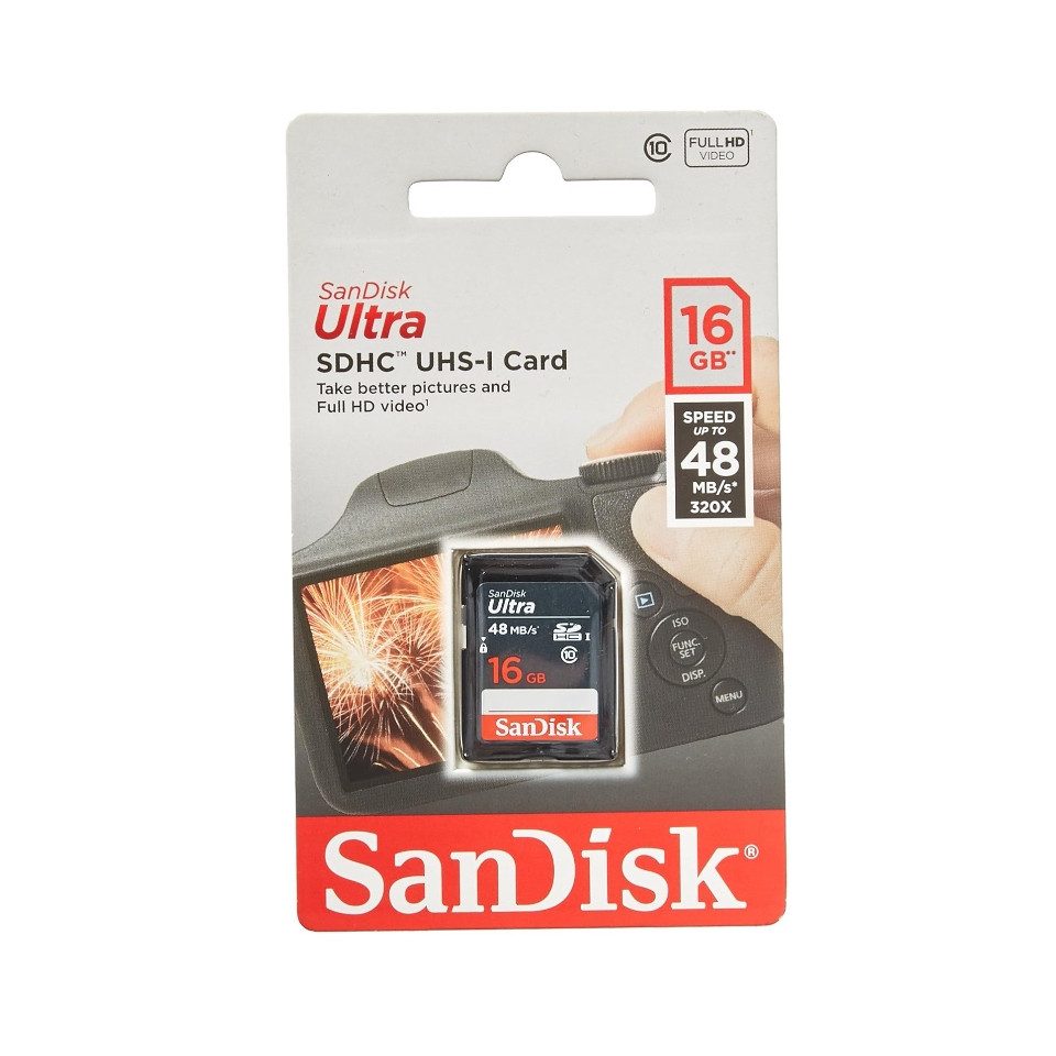 Sandisk Ultra SDHC UHS-I Karte 16 GB Speicherkarte (16 GB, 48 MB/s Lesegeschwindigkeit)