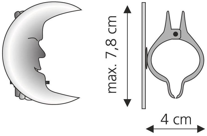 Liedeco Dekoklammer Mond, Gardinen, Vorhänge, (Packung, günstig online kaufen