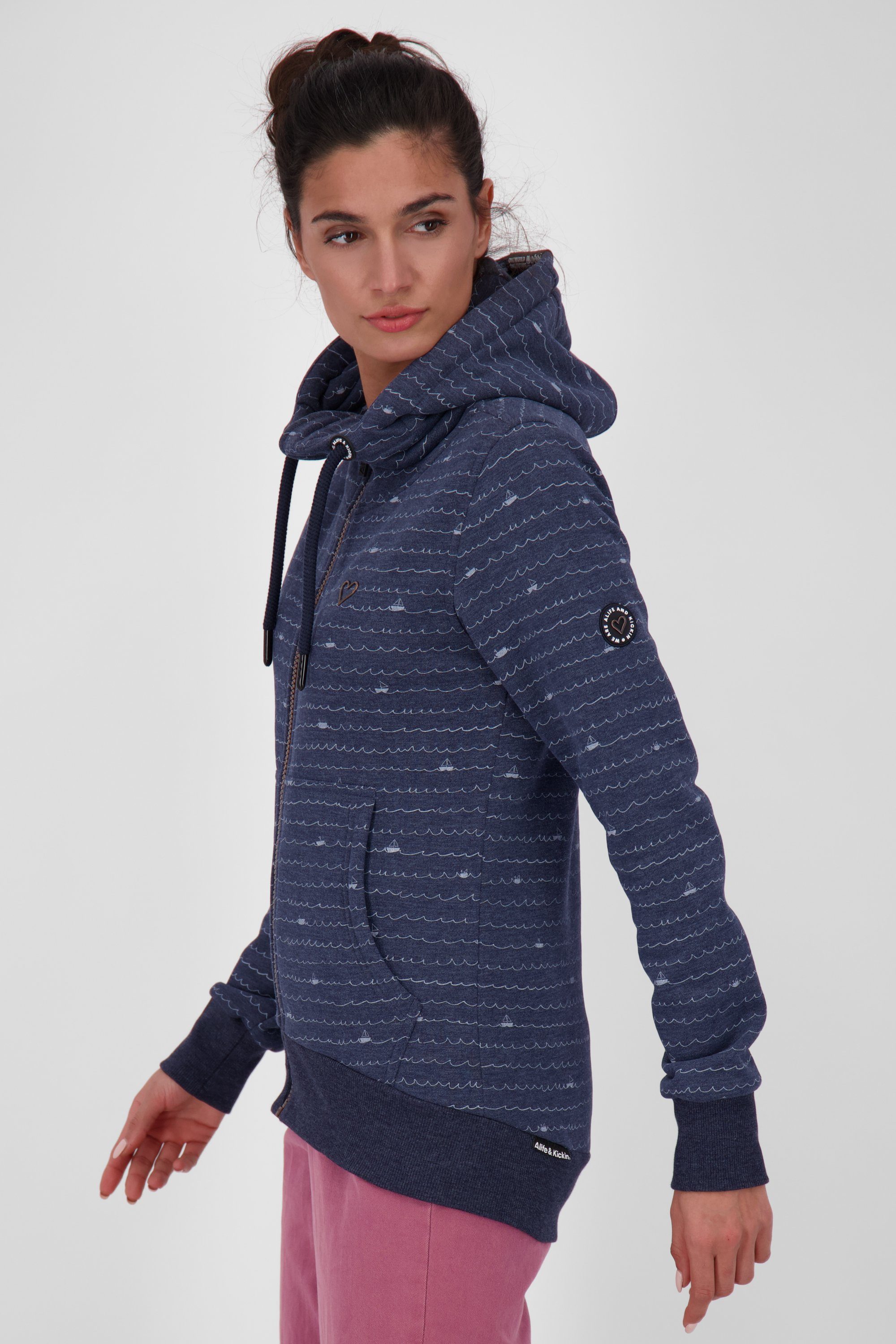 marine & Kapuzensweatjacke, Kapuzensweatjacke YasminAK Kickin Sweatjacke Sweatjacket melange Damen B Alife