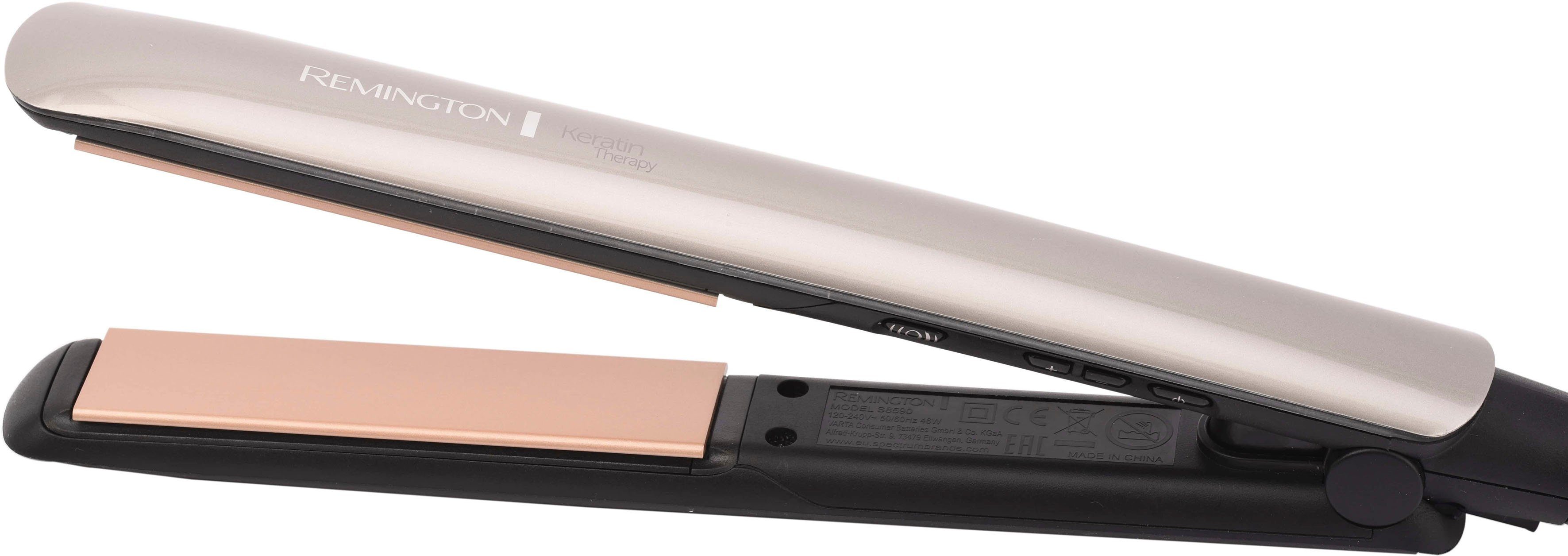 Remington Glätteisen Keratin Therapy Pro, S8590, Haarglätter, Keratin-Schutz-Technologie für Locken, Wellen und zum Glätten