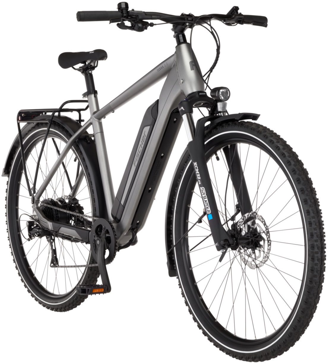 FISCHER Fahrrad E-Bike ATB TERRA 2.2 688 55 ACTIVE, 8 Gang Shimano ACERA Schaltwerk, Heckmotor, 688 Wh, (mit Akku-Ladegerät, mit Werkzeug), Pedelec, Elektrofahrrad für Damen und Herren