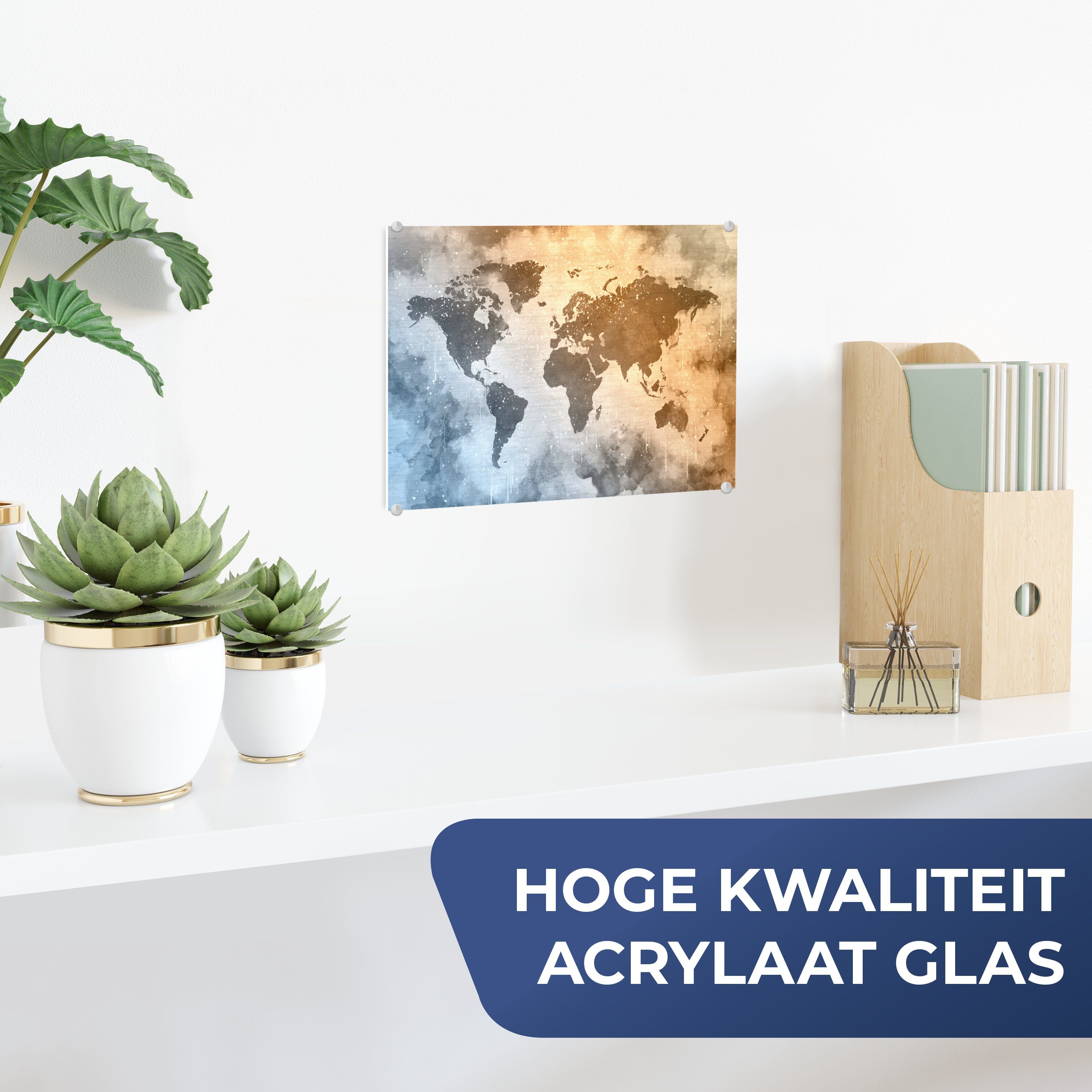 MuchoWow Acrylglasbild Weltkarte - Abstrakt - günstig online kaufen