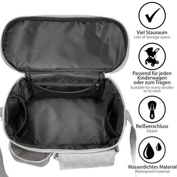 ONVAYA Kinderwagen-Tasche Kinderwagen Organizer, grau oder schwarz, Kinderwagentasche