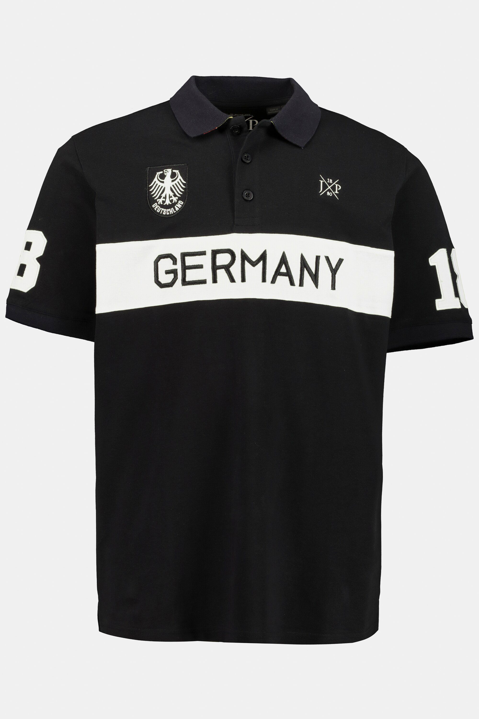 Halbarm Polokragen Piqué Poloshirt schwarz Fußball JP1880 Poloshirt