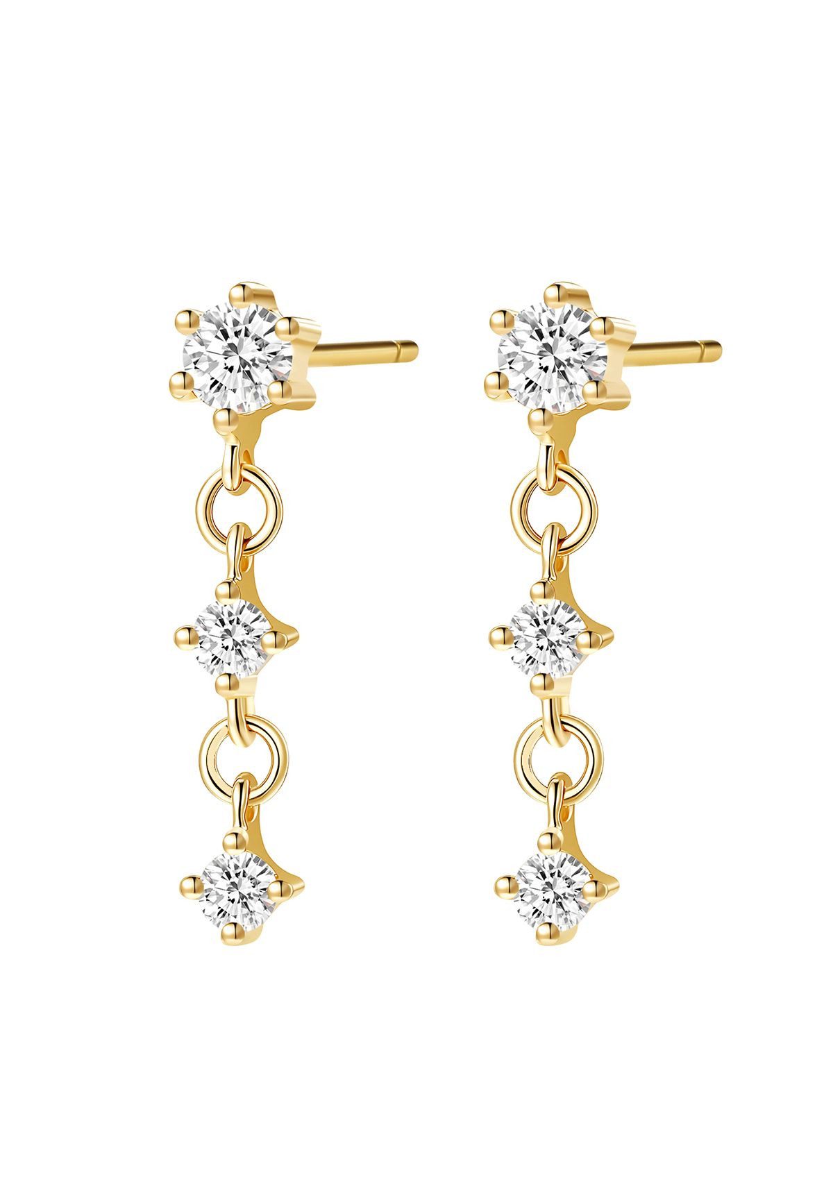 Paar Ohrhänger Harmonie, Echtgold Ohrringe 585 Gold